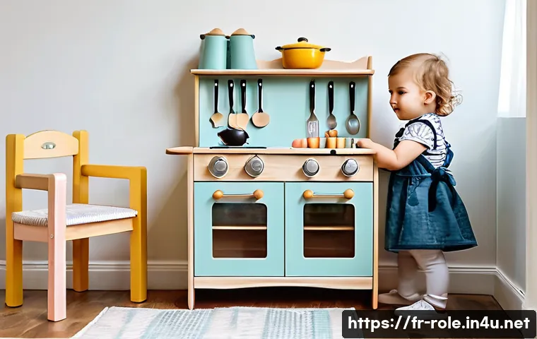 주방놀이 브랜드 비교 - A high-quality wooden toy kitchen designed for children, featuring solid wood construction with smoo...